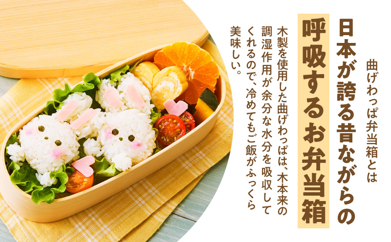 【期間限定】曲げわっぱ弁当箱 スリム小判 550cc 099H3580-1