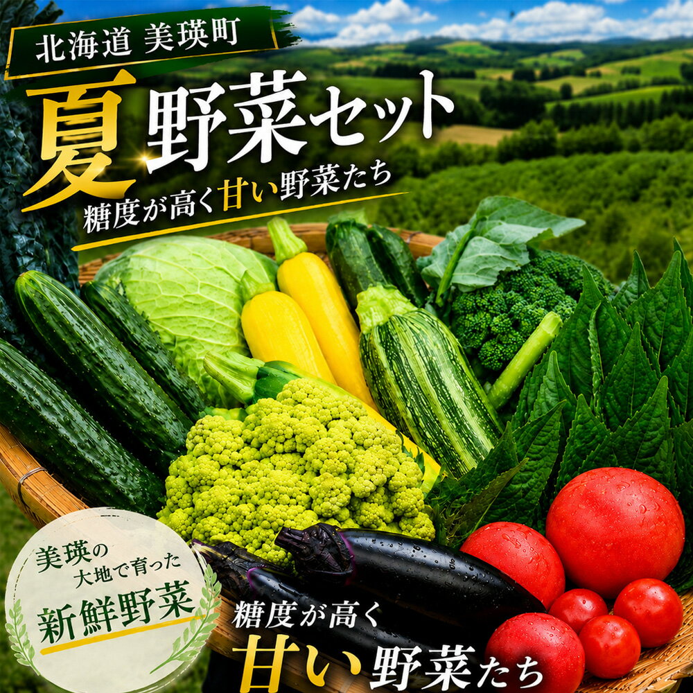 【ふるさと納税】旬の野菜7～9種の詰め合わせセット 選べる発送月 8月 9月 10月 選べる定期便 1～3回 美景農園｜季節野菜 野菜 夏野菜 秋野菜 詰め合わせ 詰め合せ セット 定期便 1回 2回 3回人気 おすすめ ベジタブル 料理 北海道 北海道美瑛 北海道美瑛町 美瑛町