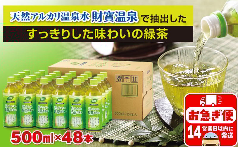 
A1-22489／財宝のおいしい お茶 500ml×24本×2箱
