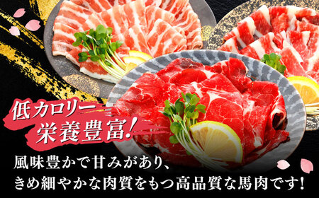 【全6回定期便】新感覚！極薄スライス「花びら馬刺し」3種盛り600g（専用醤油付き 150ml×1本) 馬刺し 熊本 カット済み【山都町（桜屋）】[YBW129]