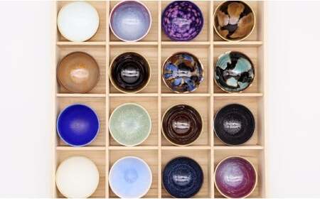 有田焼 真右エ門 宝彩ぐい呑み16選 桐箱入 【深海三龍堂】ぐい呑 日本酒 sake 盃 杯 ギフト 贈答 プレゼント 30万円 A300-58