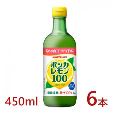 ふるさと納税 北名古屋市 ポッカサッポロ　ポッカレモン100　450ml×6本【機能性表示食品】