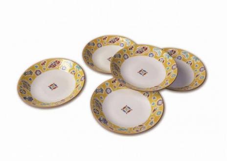 九谷焼 八趣皿 5号 5枚セット 小皿 皿 ｜ 石川県 小松市  打田平太郎商店