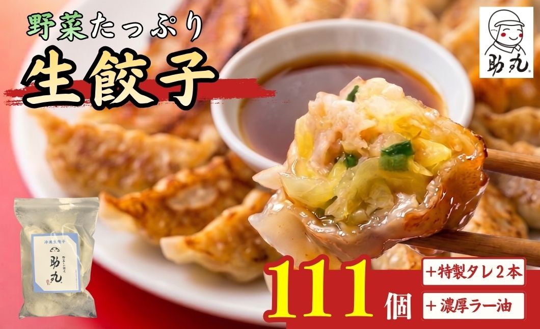 
                  丹波産野菜たっぷり 野菜しい餃子 冷凍生餃子 111個＋特製タレ＋辣油セット 兵庫県丹波市 助丸農家製
                