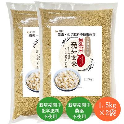 ふるさと納税 九重町 【先行受付】発芽玄米(大分県産ミルキークイーン) 無洗米1.5kg×2袋(3.0kg)　令和7年産