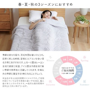 アイスとろーりケット　肌掛け布団　ダブル（ブルー）_アイス とろーりケット 肌掛け 布団 ダブル 180 × 200cm カラー ブルー キルトケット ひんやり 冷感 洗える 夏 熱帯夜 柔らか リバ