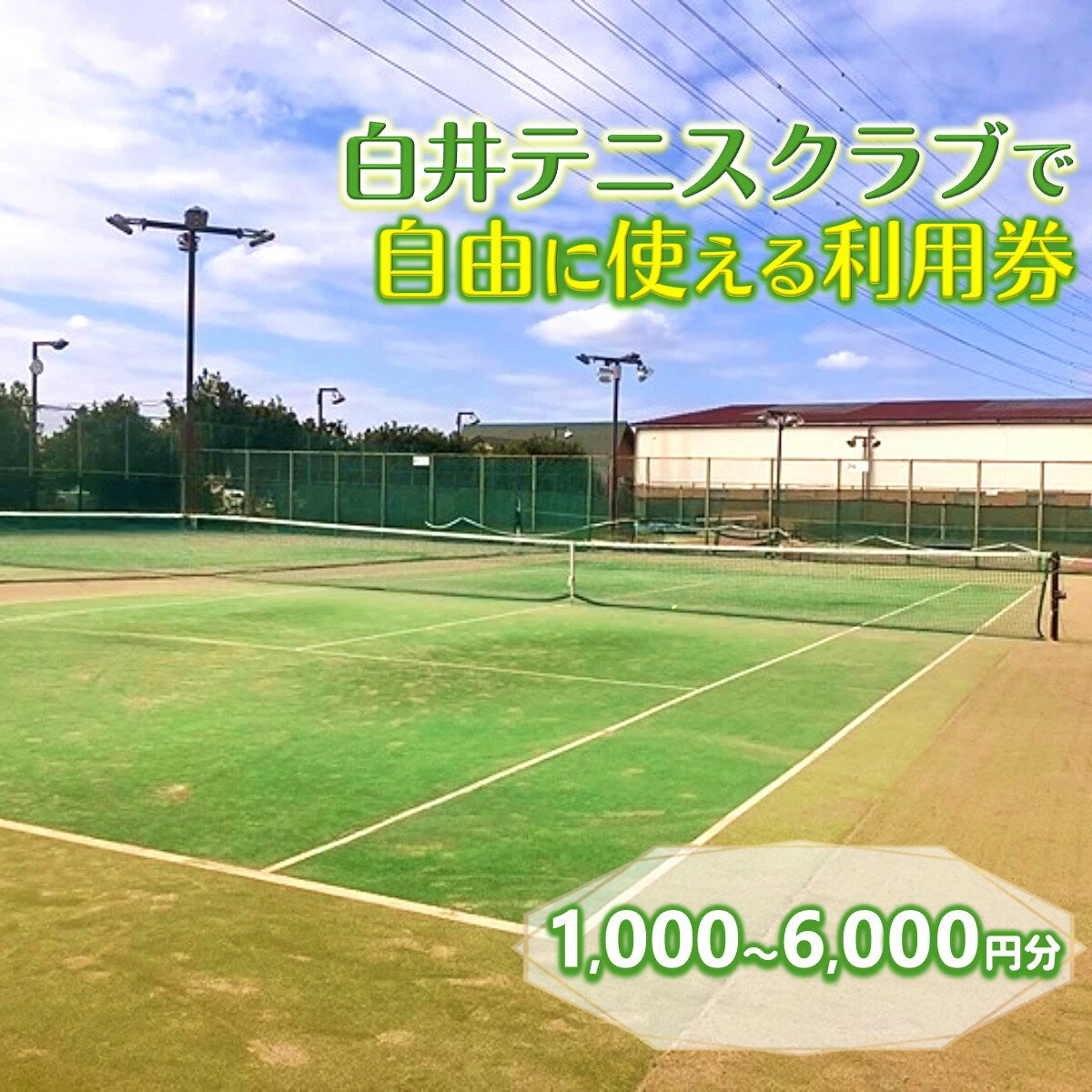 【ふるさと納税】テニスクラブ利用券 1,000円～6,000円分 レンタルテニスコート＆スクール対応 ラケットやボールの貸出あり 手ぶらでテニス テニスコート利用 レンタルテニスコート レンタルコート テニス練習 テニススクール 体験レッスン 商品券