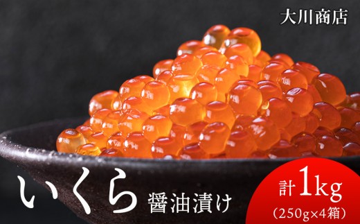 9月30日受付終了いくら醤油漬け250g4箱＜大川商店＞
