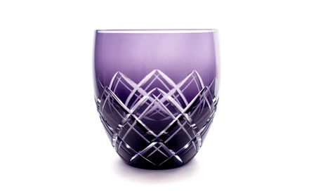 浅草切子 KANA KURITA「重ね矢来オールド 青紫」木箱入り_0012-130-T07