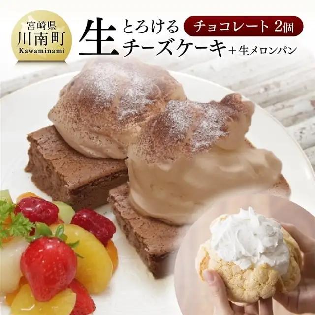 『押川春月堂本店』とろける生チーズケーキセット（チョコ×２個）【スイーツ ケーキ チーズケーキ チョコ 洋菓子ケーキ スプーンでケーキ  おまけつきケーキ】