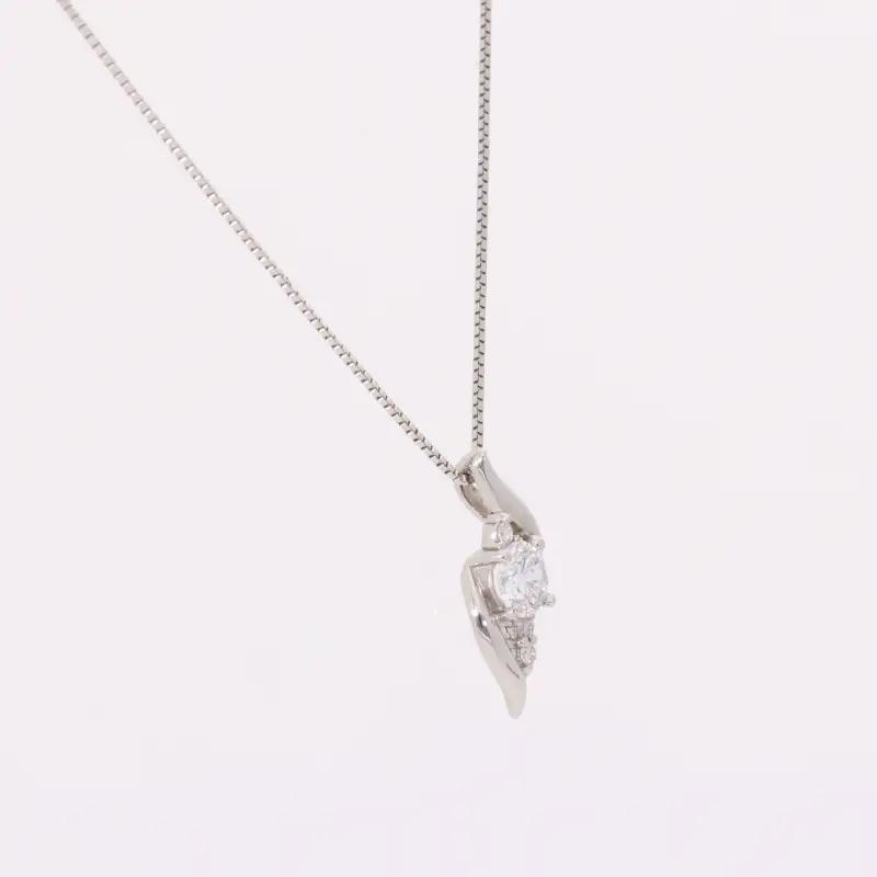 プラチナ900 ネックレス ダイヤモンド 中石 0.2ct up 脇石0.02ct EJ-110