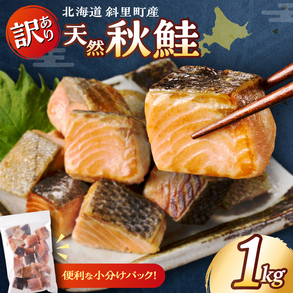 【訳あり】北海道斜里町産 骨取り無塩 天然ダイスサーモン 1kg【無添加】_ss01-007