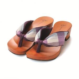 下駄　hitete4.5　KT-43　月白／紫・紫（ぬくもり工房）　SSサイズ