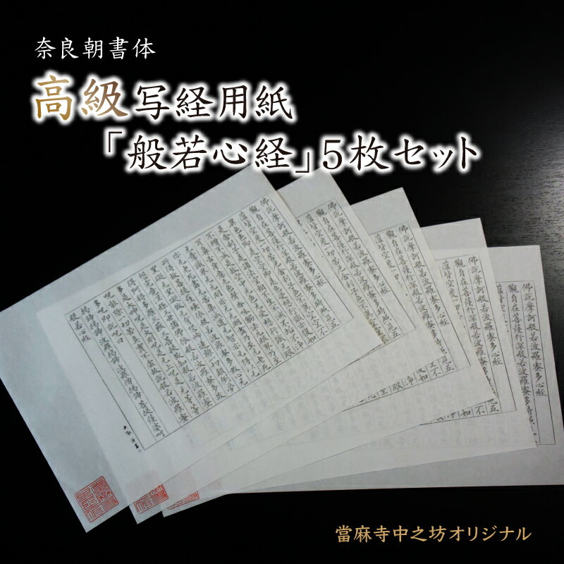【ふるさと納税】奈良朝書体高級写経用紙「般若心経」5枚セット