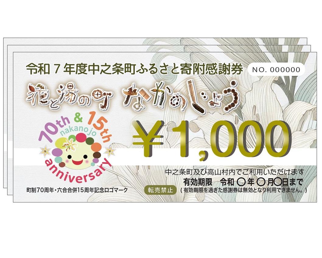 中之条町ふるさと寄附感謝券　３，０００円分