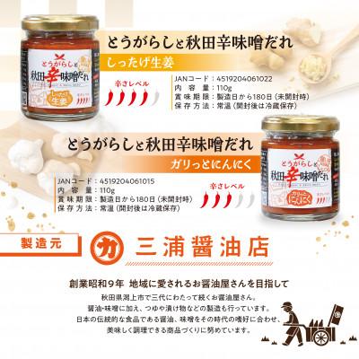 ふるさと納税 潟上市 『とうがらしと秋田辛味噌だれ』 【しったげ生姜】【ガリっとにんにく】各1個セット(計2個) |  | 03