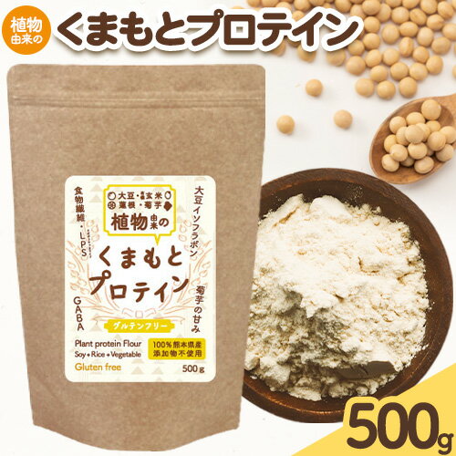 【ふるさと納税】プロテイン 植物由来 の くまもと プロテイン 1袋 500g中村製粉 《30日以内に出荷予定(土日祝除く)》熊本県 大津町 100％熊本県産 添加物不使用 運動 美容 健康 ぷろていん 有機玄米 大豆 菊芋 蓮根