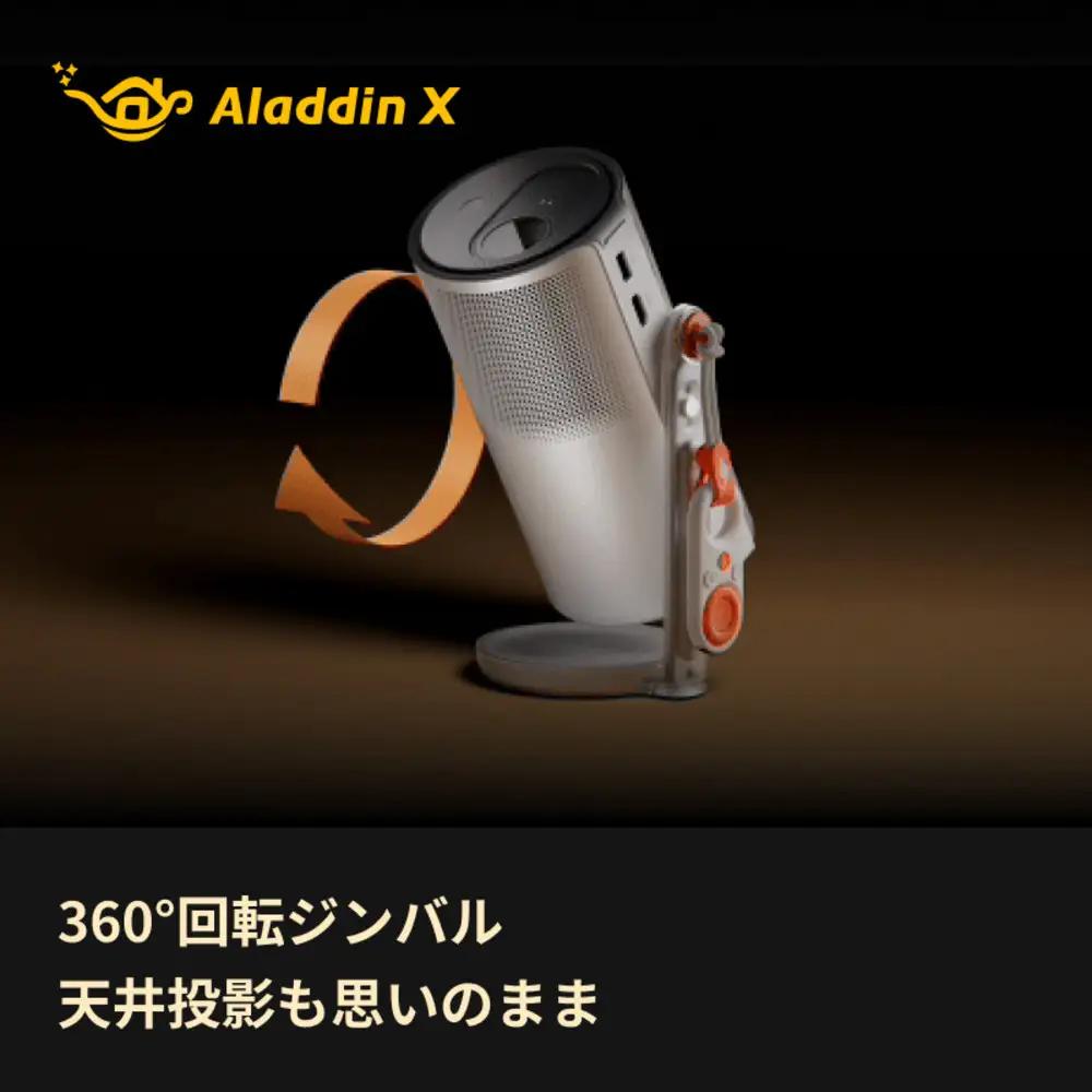 PJ04  Aladdin Poca プロジェクター 家庭用 1080P フルHD解像度 / 450 ANSIルーメン/Harman Kardon内蔵スピーカー / 90% DCI P3色域カバー率 