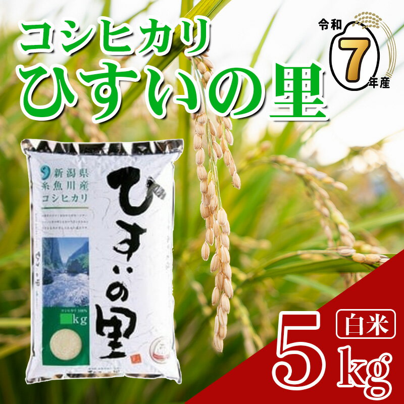 【ふるさと納税】『ひすいの里』5kg《令和7年産》 新潟県産コシヒカリ 豊かな自然が育んだ美味い米 新潟米 農家自慢 糸魚川 米どころ新潟 米作りのプロ JA こしひかり 美味しい米 おにぎり 精米 こしひかり5kg おすすめ 人気 2025年