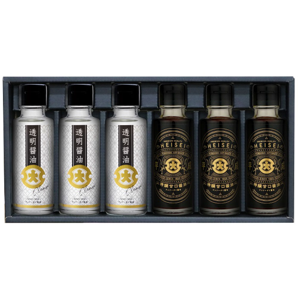 【ふるさと納税】平成・透明醤油6本詰合せ 各100ml×3本 計6本 2種 セット 詰合せ 詰め合わせ 調味料 醤油 ギフト 贈り物 贈物 お土産 九州 熊本県 送料無料 HT-33