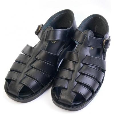 ふるさと納税 徳島市 日本製 牛革グルカサンダル 黒 メンズ用【サイズ:S】