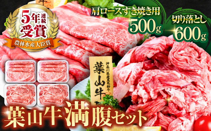 葉山牛満腹セット（肩ロースすき焼用250g×2＋切落し300g×2）計1.1kg クリスマス くりすます【株式会社羽根】 [AKAG006]