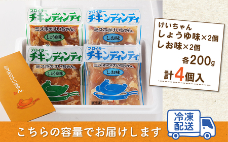 ミズホのケイちゃんお試しセット チキンディンティ（しょうゆ×2 しお×2） 計4個 冷凍配送 ケイちゃん【21-4】