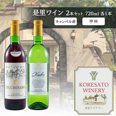ふるさと納税 赤磐市 是里 ワイン 果実酒 キャンベル赤 甲州 720ml 各1本[NO5765-1257]