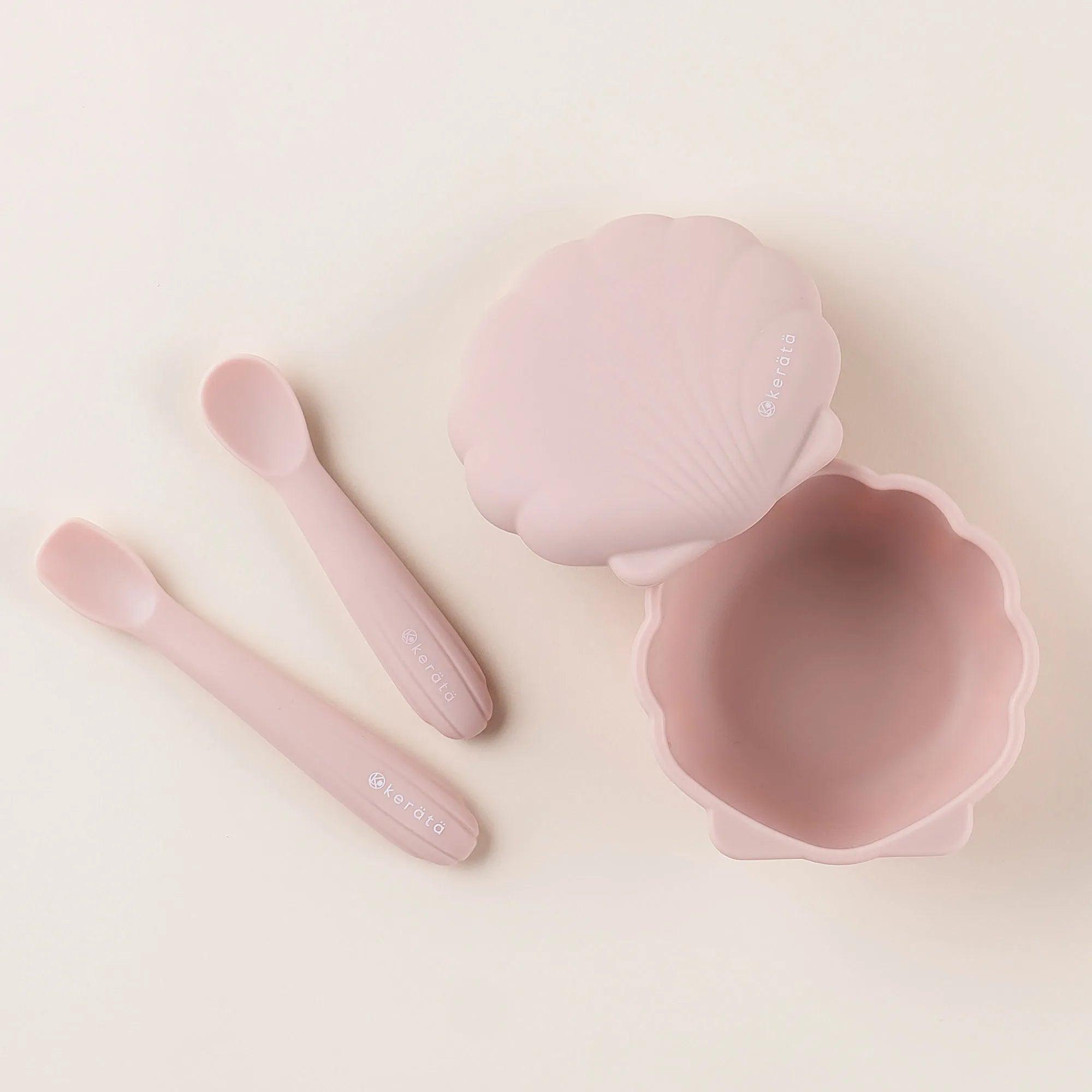 
            【選べるカラー】ケラッタ ベビー食器 3点セット（コーラルピンク、シーグラスブルー、シーウィードグリーン、リーフブラウン） | ケラッタ kerata 赤ちゃん ベビー 日用品 食器 ベビー食器 マタニティ 長野県 塩尻市
          
