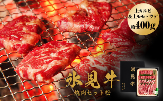 氷見牛焼肉セット松（上カルビ＆上モモ・ウデ約400g） 9月