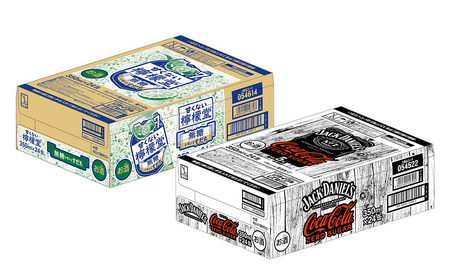 【糖類ゼロ・飲み比べセット】 ジャックダニエル＆コカ・コーラ ゼロシュガー （350ml×24本）＋ 甘くない檸檬堂 無糖レモンとすだち （350ml×24本）　