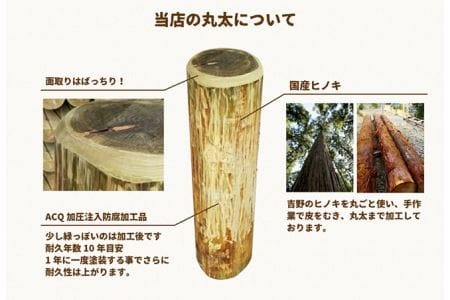 丸太ステップ階段（５０ｃｍ）