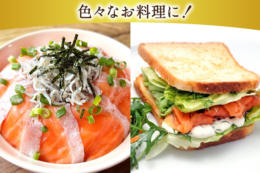 訳あり 国産 サーモン 切り落し おさしみ用 125g×8p 計1kg 個包装 [足利本店 宮城県 気仙沼市 20565636] 訳アリ 無添加 真空パック 鮭 銀鮭 冷凍 生食用 刺身 鮭 お刺し身