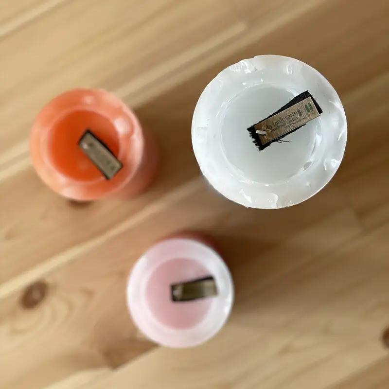 ブロック円柱キャンドル3本セット【防災 停電 キャンプ いやし アウトドア オシャレ シンプル 大 中 小 ロウソク ローソク リラックス 北欧 ナチュラル インテリア雑貨 日用品雑貨 生活雑貨 神奈