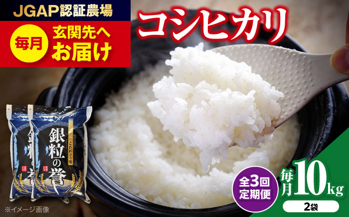 【全3回定期便】こしひかり 10kg  【令和7年産米】 米 白米 お米 ご飯 コシヒカリ 三次市/アグリ君田 [APDC007]