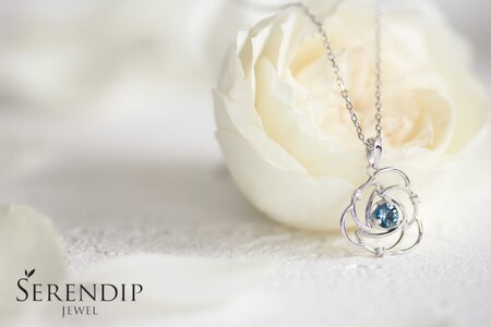 Blue Rose Pt トパーズ ダイヤモンド ペンダント レディース ジュエリー アクセサリー ネックレス ダイヤ 神奈川 湘南 藤沢