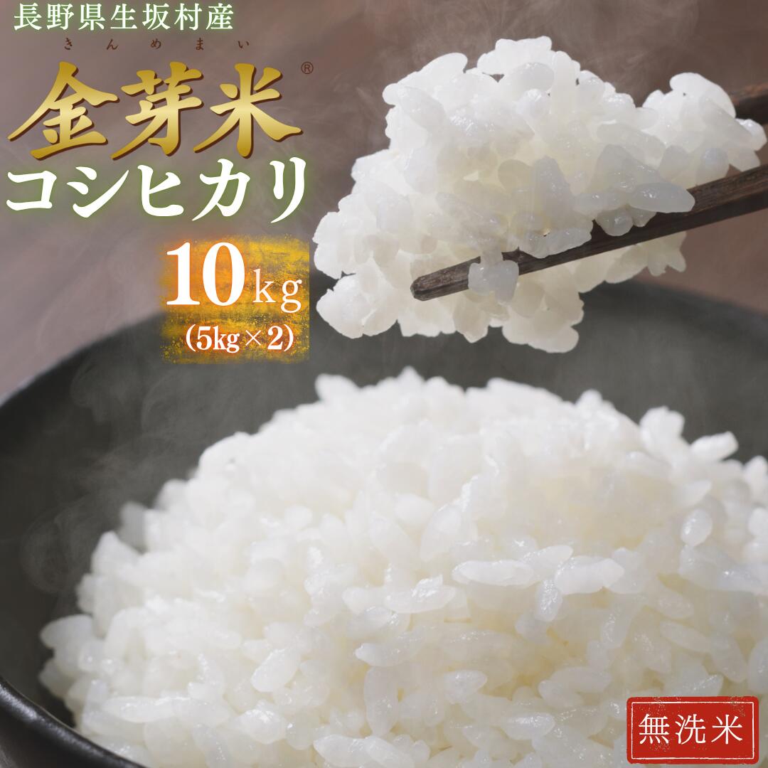 【ふるさと納税】【2026年米 先行予約】金芽米 生坂村産コシヒカリ 無洗米 10kg(5kg×2袋) 長野県産 | コメ 白米 長野県 生坂村