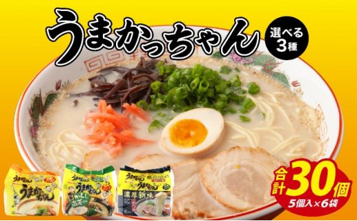 
                  【味が選べる】うまかっちゃん 定番とんこつ味 濃厚新味 からし高菜風味 合計30袋 VY009-11
                