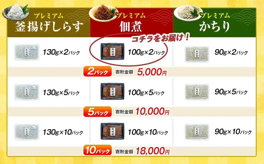 プレミアム 釜揚げ しらす 佃煮200g(100g×2p) 小分け 減塩 無添加 無着色 冷凍 愛知県 南知多町 ご飯 ごはん 丼 料理 国産 カネ成 シラス 人気 おすすめ シラス しらす しらすご