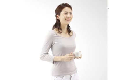《絹生活研究所》インナー／レディース／8分袖／グレー インナーウェア 下着 肌着 ファッション 服 女性  LLサイズ