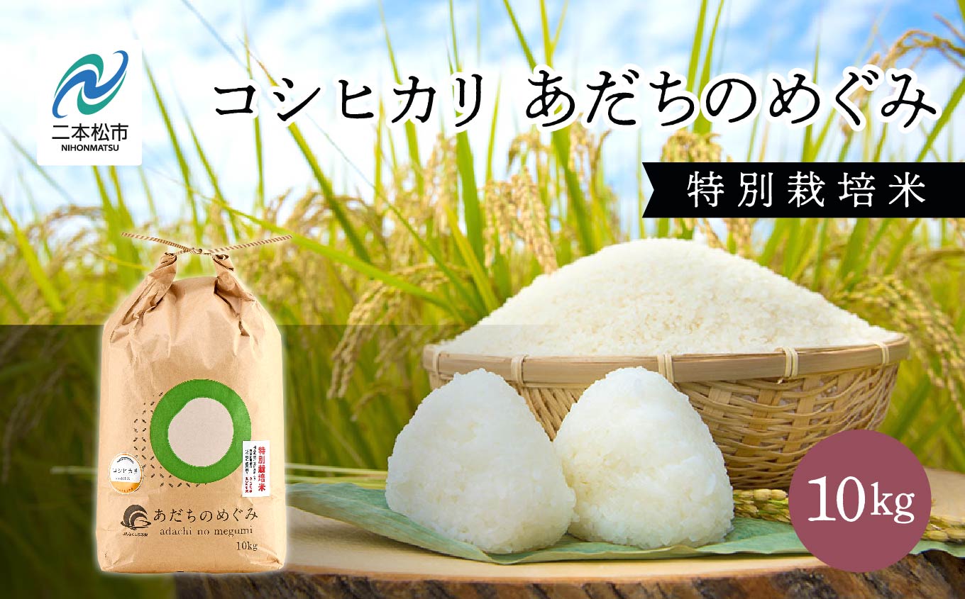 令和7年産 コシヒカリあだちのめぐみ 10kg 特別栽培米 コシヒカリ 米 白米 ふっくら 甘い 人気 ランキング おすすめ ギフト 故郷 ふるさと 納税 福島 ふくしま 二本松市 送料無料【JAふくしま未来 こらんしょ市】