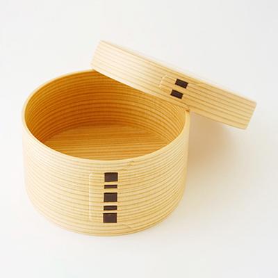 ふるさと納税 大館市 【大館曲げわっぱ】丸弁当(小) |  | 01