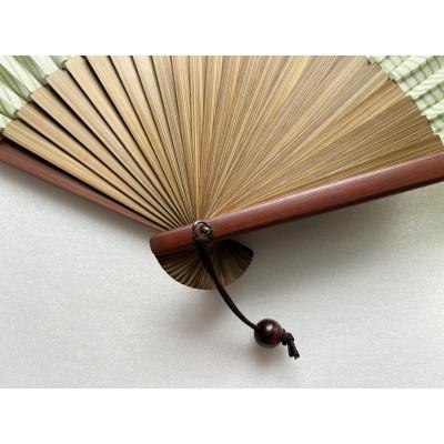 ふるさと納税 白山市 牛首紬　扇子セット(親彫木玉付):緑 |  | 02