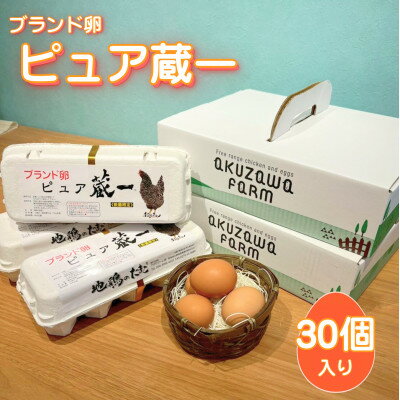 【ふるさと納税】アクザワファーム 卵 地鶏のたまご ピュア蔵一 10個入り×3個 (計30個) 群馬県 榛東村【1705439】