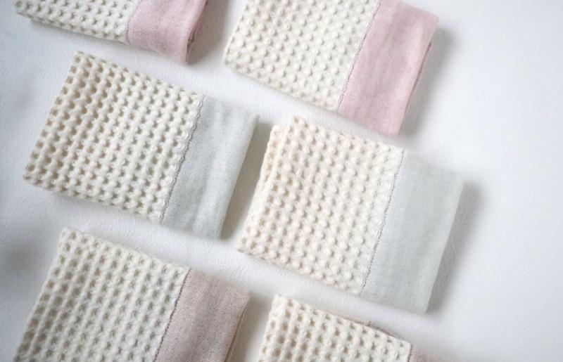 【スピード発送】【オーガニック100％】泉州南部織 cheriワッフルウォッシュタオル6枚セット