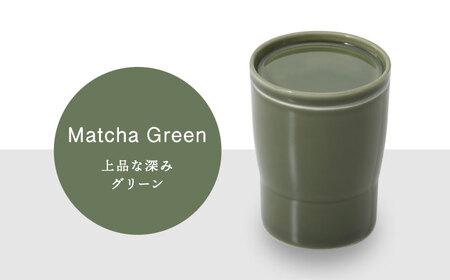 【美濃焼】StackStock なごみの色目（Gloss）カップ/プレートS 4点 セット Matcha Green × Sesame Gray【城山製陶所】食器 小皿 コップ デザートカップ 湯呑 