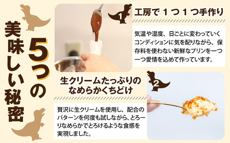 恐竜発掘プリン3個　スプーン「ティラノザウルス」