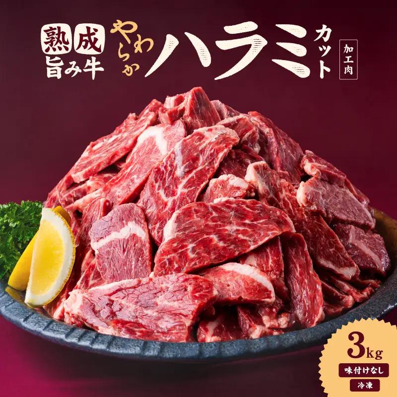 【ハラミ】 熟成旨み牛やわらかハラミカット 3kg はらみ 愛媛県 松山市 【NGB0031】