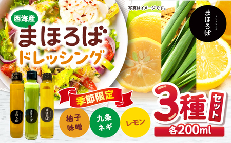 11月〜4月発送 ドレッシング3種 柚子味噌 レモン 九条ネギ CFU002 ドレッシング 