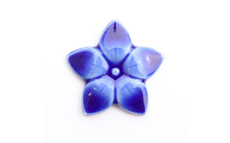 【美濃焼】 ききょう ブローチ ピンバッチ 瑞浪市 / TILEmade タイル アクセサリー ハンドメイド [AZCD018]